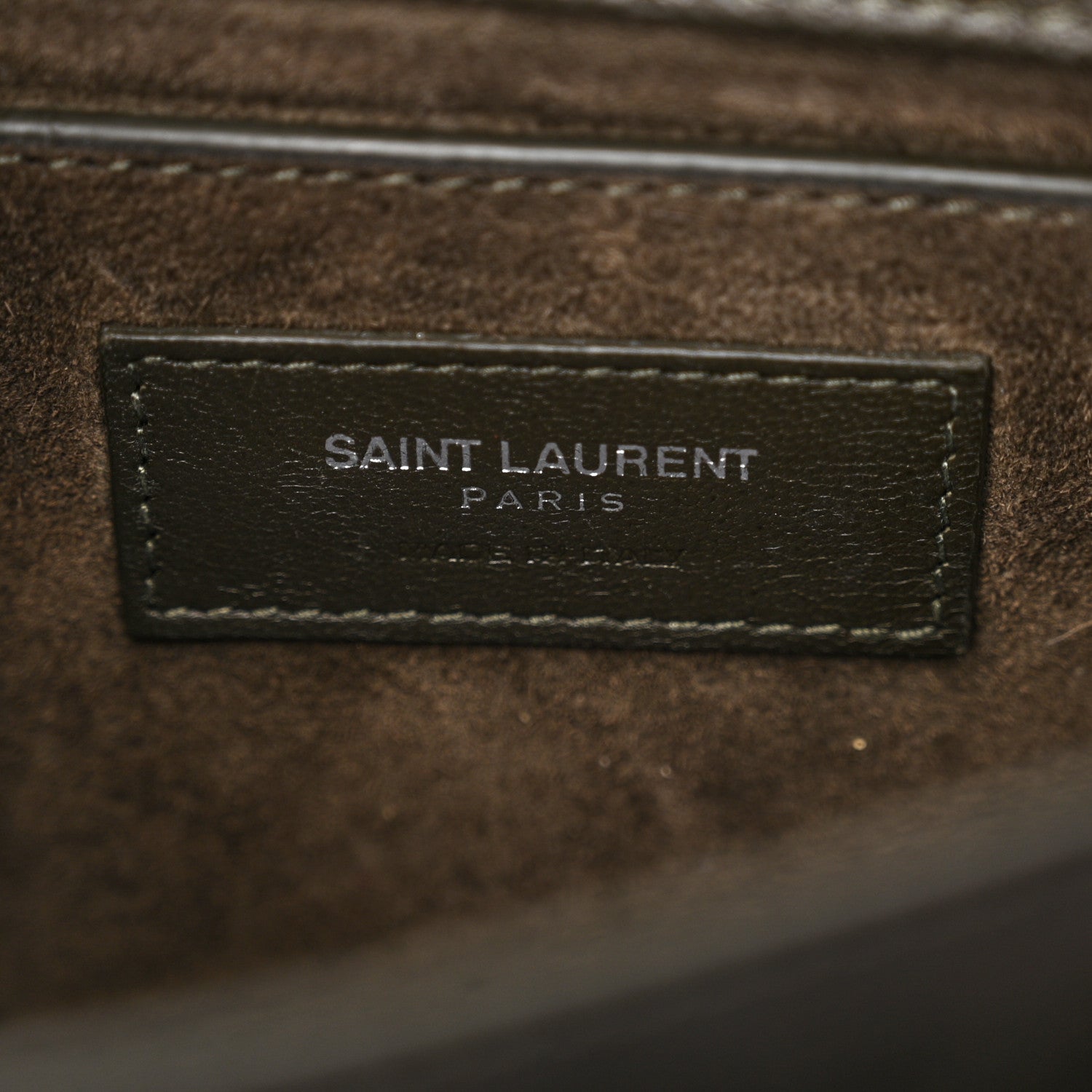 Saint Laurent Grained Calfskin Medium Monogram Sunset Satchel Dark Green 6 of 16