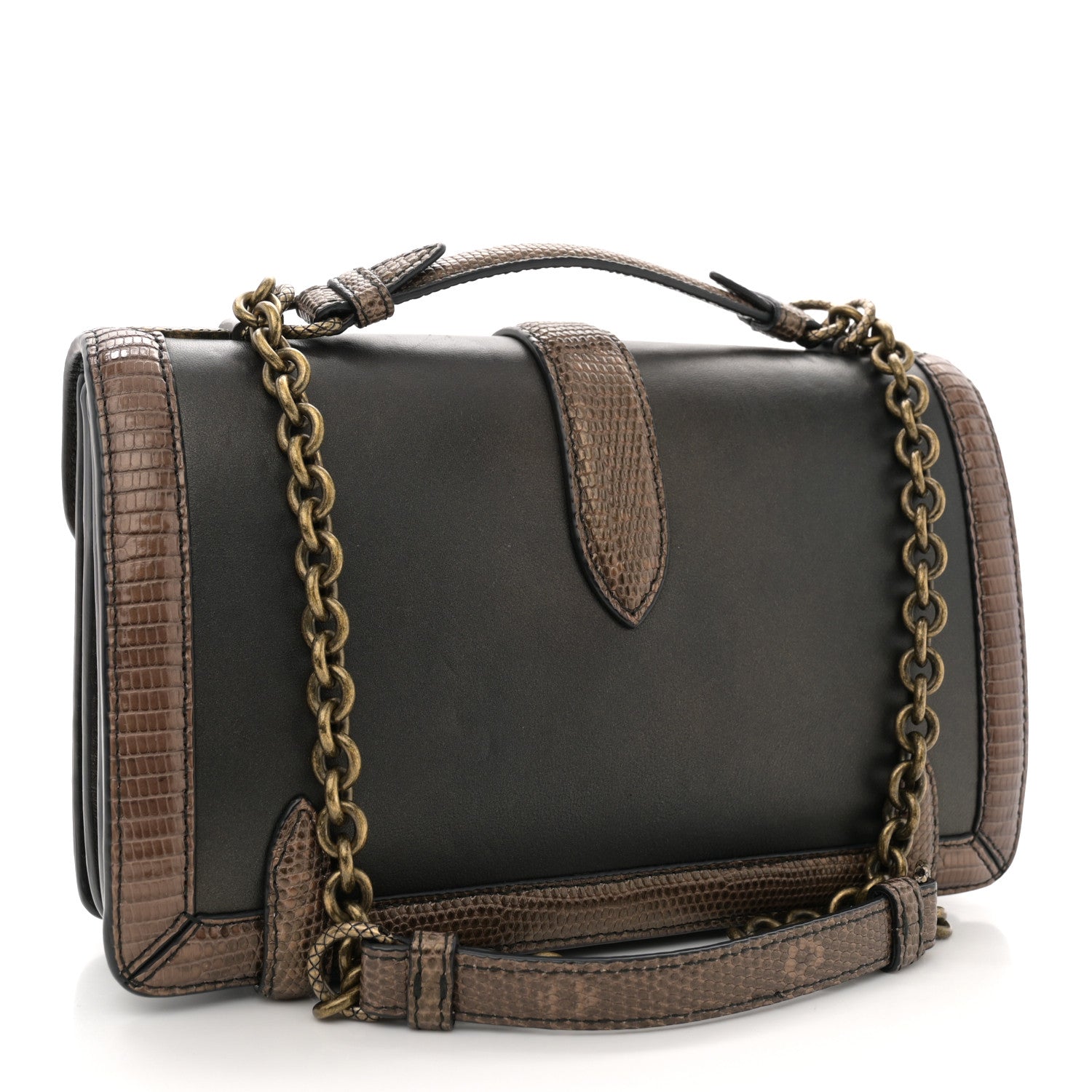 Bottega Veneta Iridescent French Calf Lizard City Knot Bag Dark Bronze 3 of 15