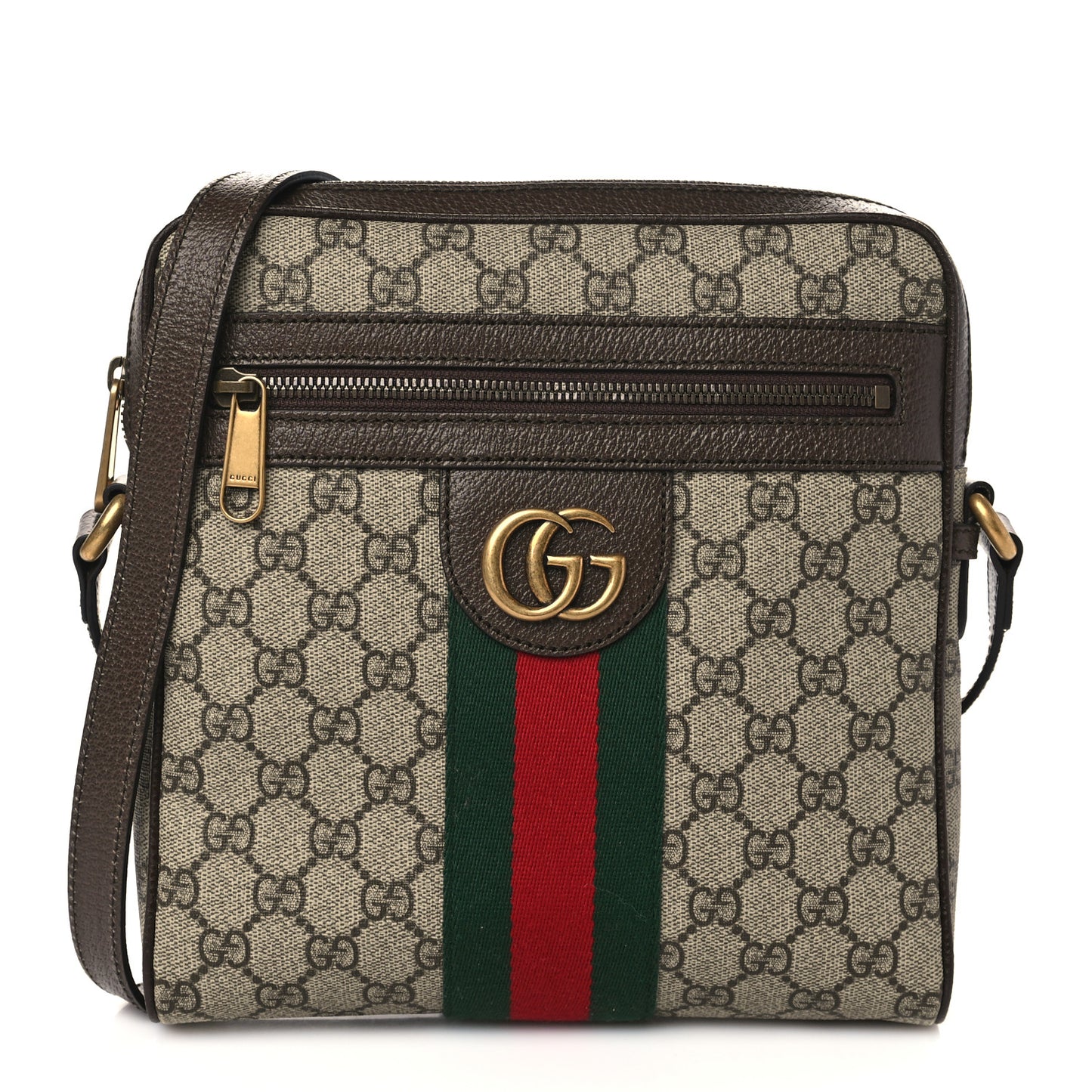 GG Supreme Monogram Web Small Ophidia Messenger Bag Brown