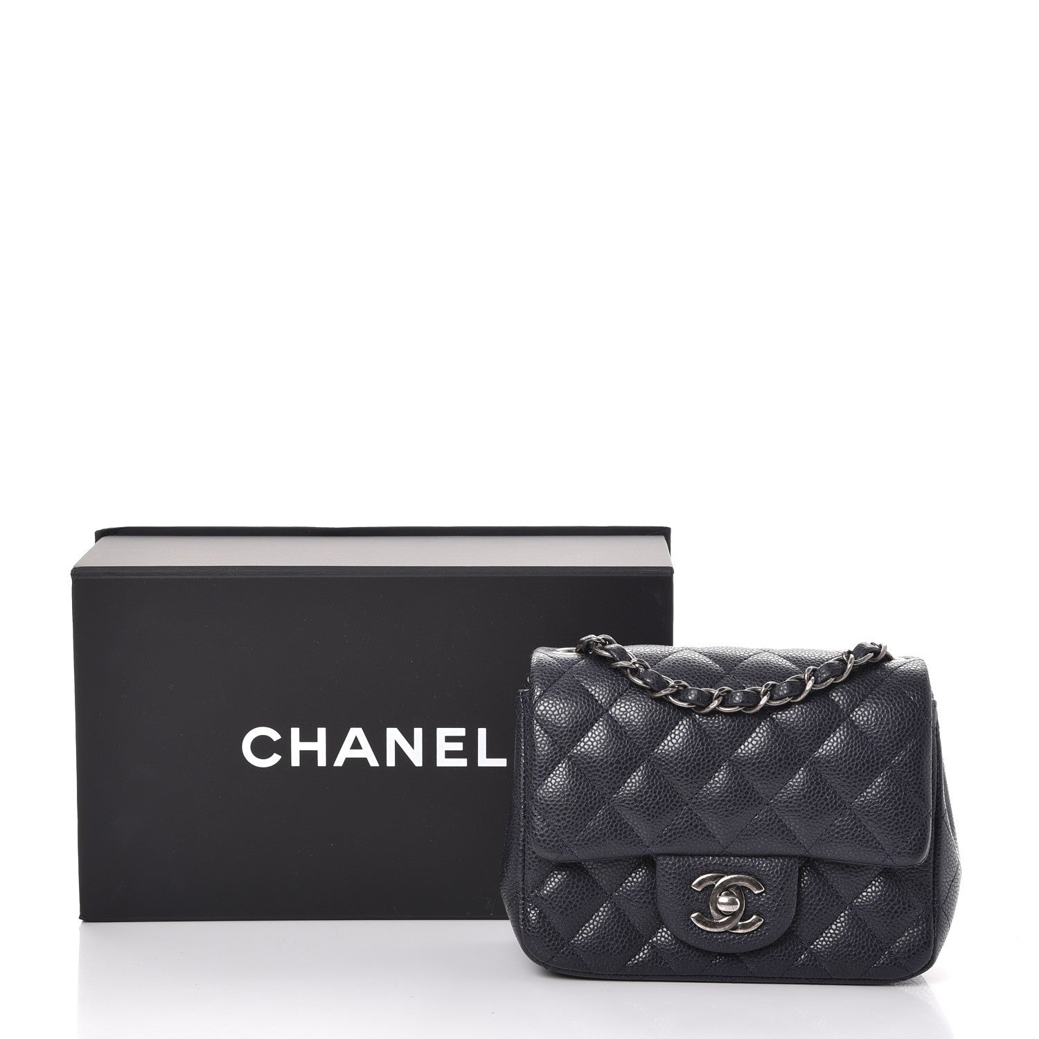 Chanel Caviar Quilted Mini Square Flap Navy 8 of 8