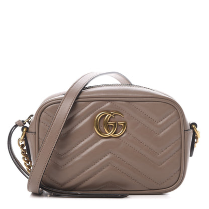 Gucci Calfskin Matelasse Mini GG Marmont Chain Shoulder Bag Porcelain Rose 1 of 15