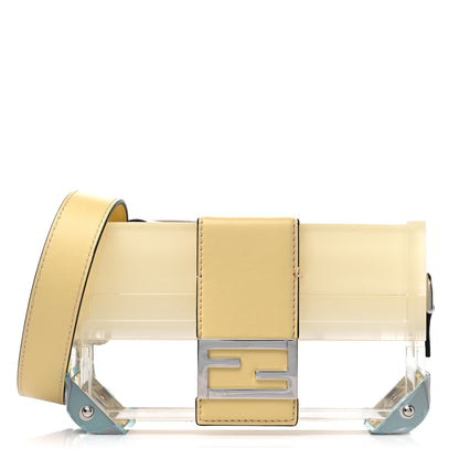Fendi Plexiglass Vitello Cover Sfumato Mini Baguette Trunk Banana Transparent 1 of 9