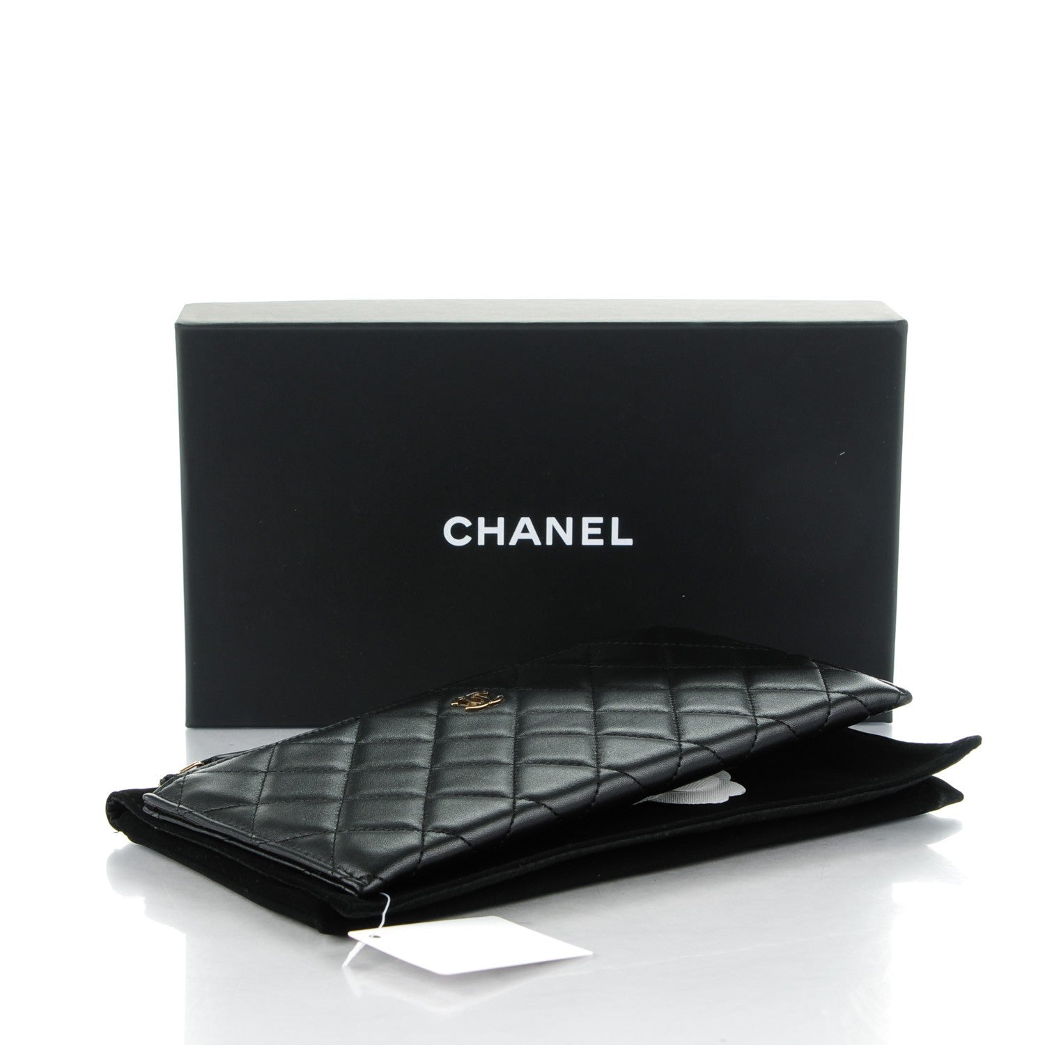 Chanel Lambskin Quilted Zip Pouch Black 4 of 8