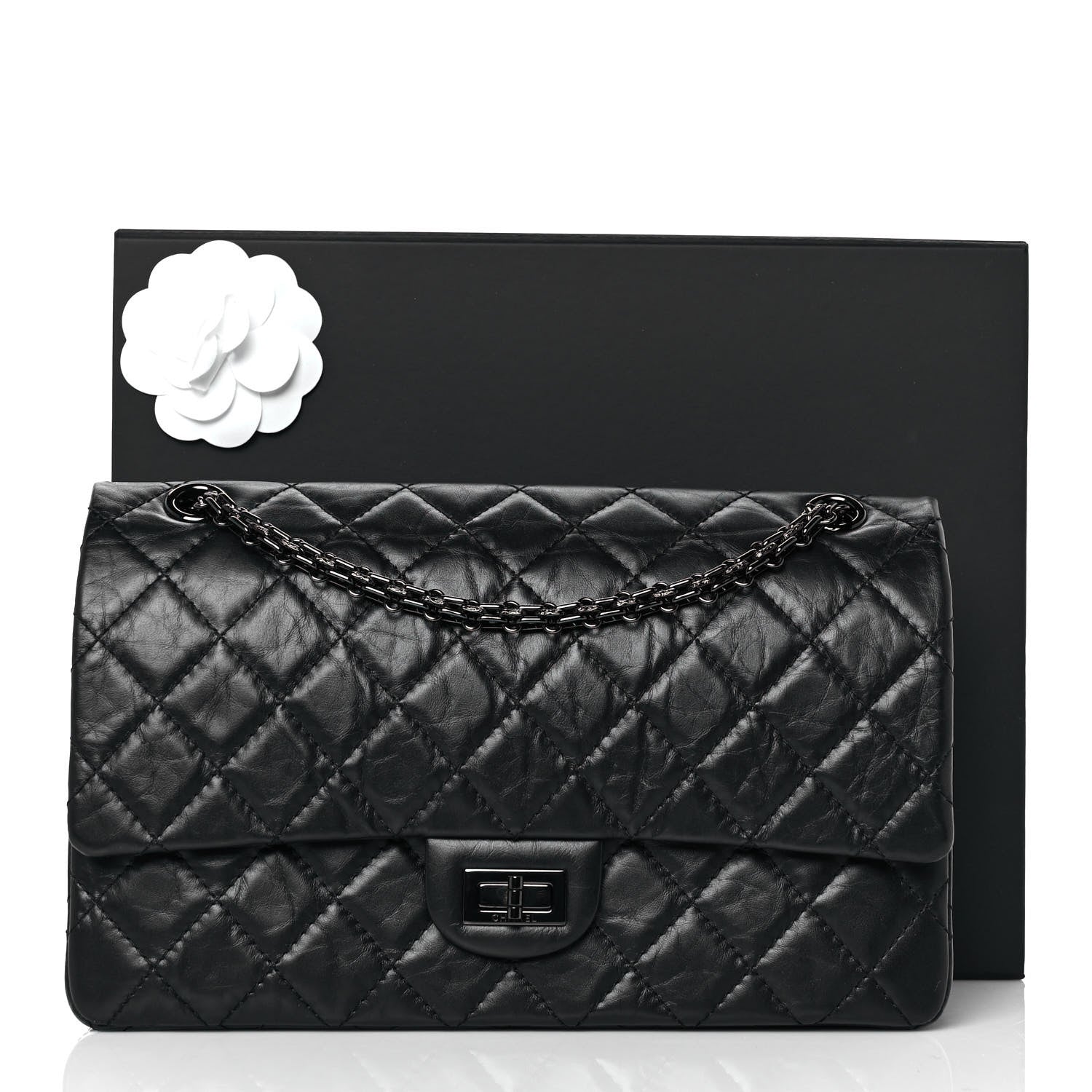 Chanel Aged Calfskin Quilted 2.55 Reissue 226 Flap So Black 10 of 10