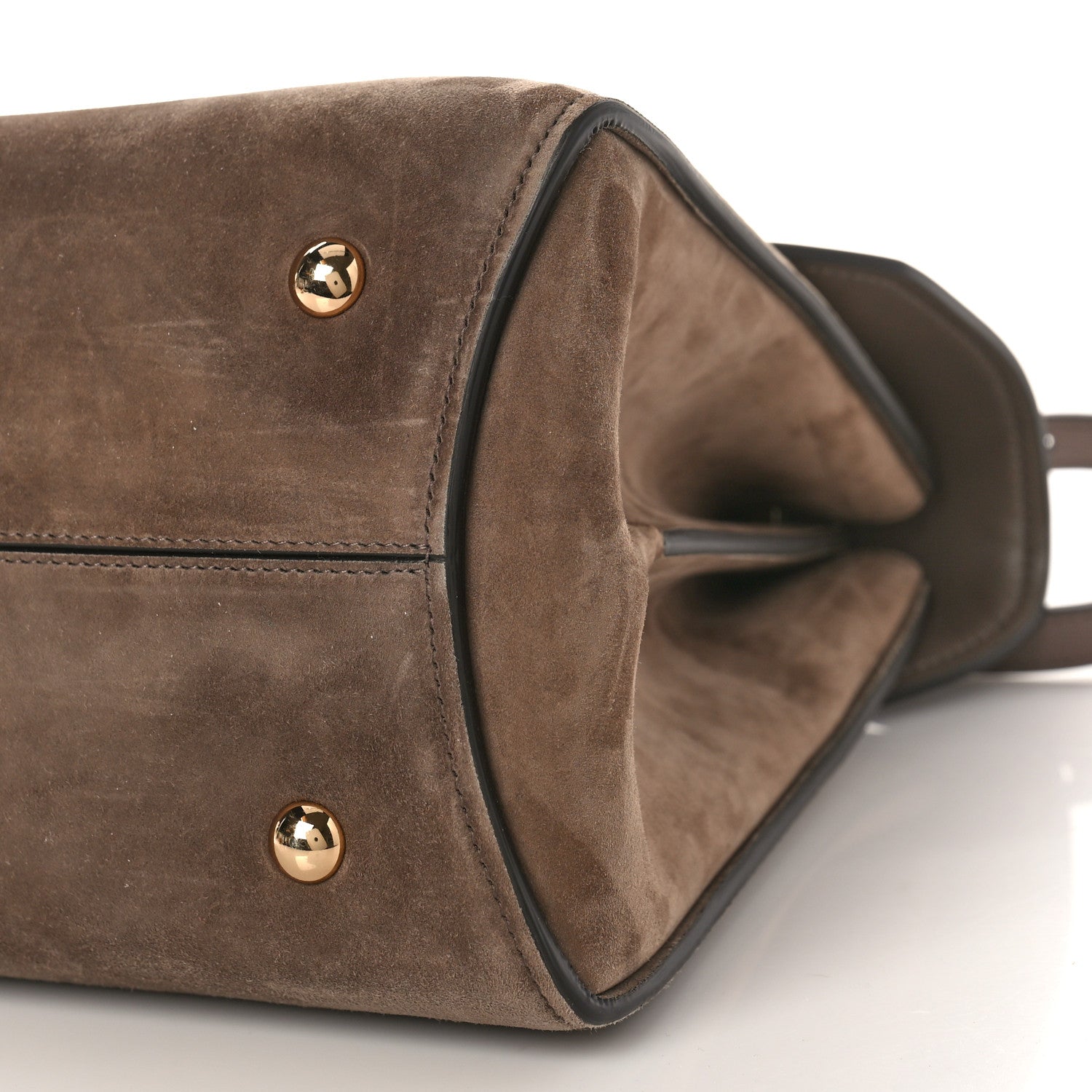 Salvatore Ferragamo Calfskin Suede Margot Top Handle Satchel Caraway Seed 8 of 8