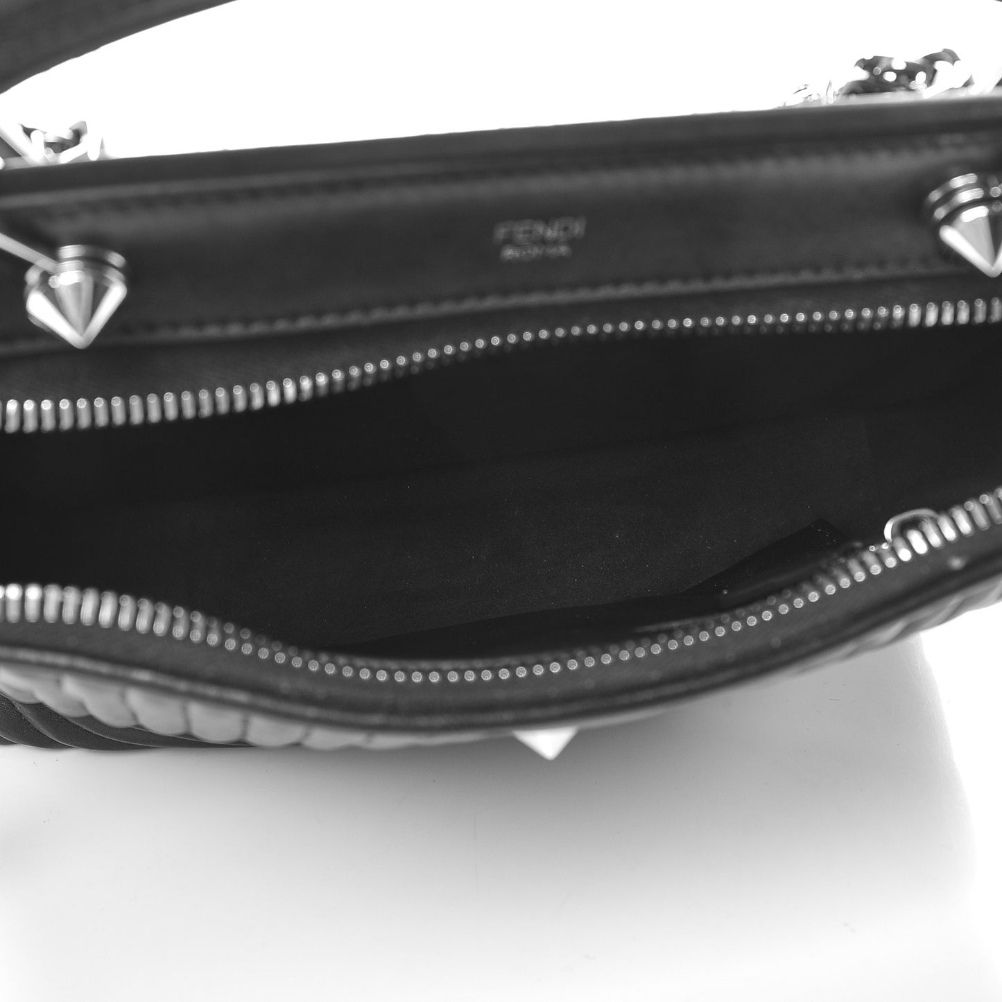 Shiny Nappa Trapuntata Small DotCom Click Top Handle Chain Satchel Black
