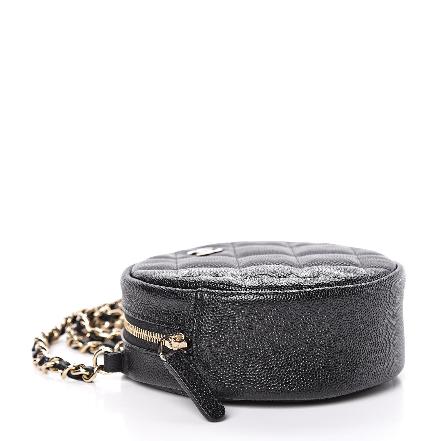 Chanel Caviar Quilted Round Clutch With Chain Black 5 of 11
