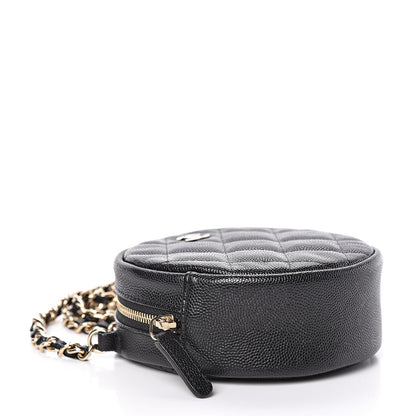 Chanel Caviar Quilted Round Clutch With Chain Black 5 of 11