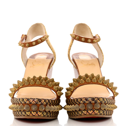 Christian Louboutin Calfskin Cordorella 110 Wedge Sandals 39 Version Cuoio 2 of 12