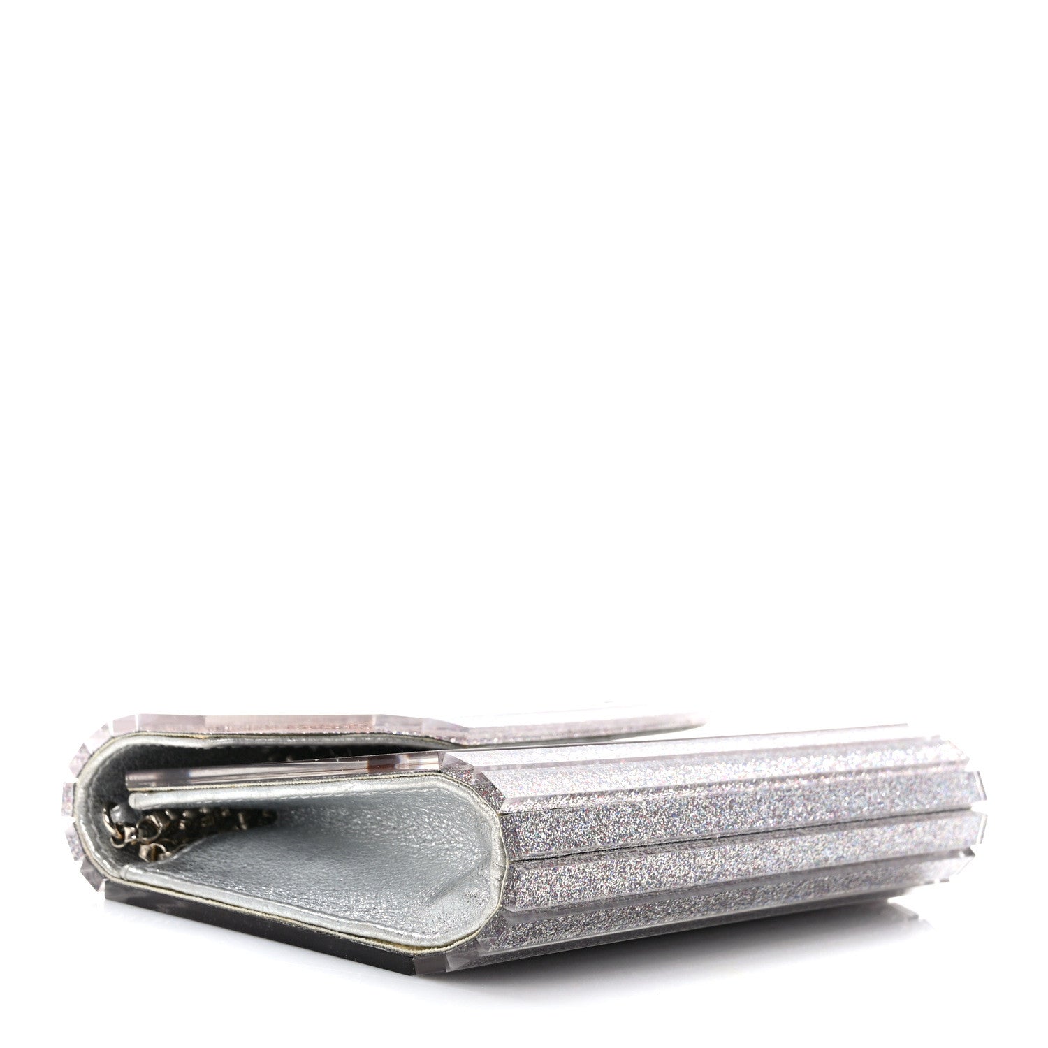Jimmy Choo Acrylic Glitter Micro Candy Clutch Silver 4 of 11