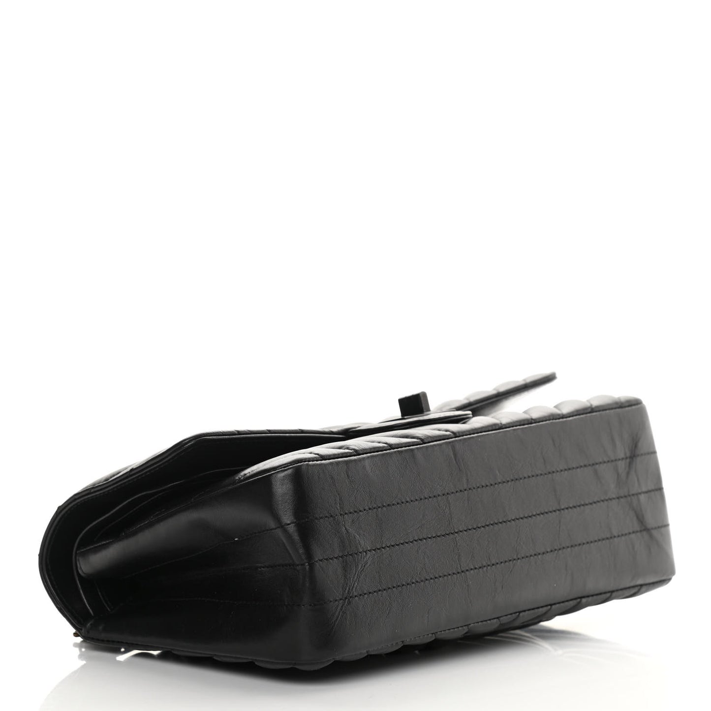 Aged Calfskin Chevron Quilted 2.55 Reissue 225 Flap So Black