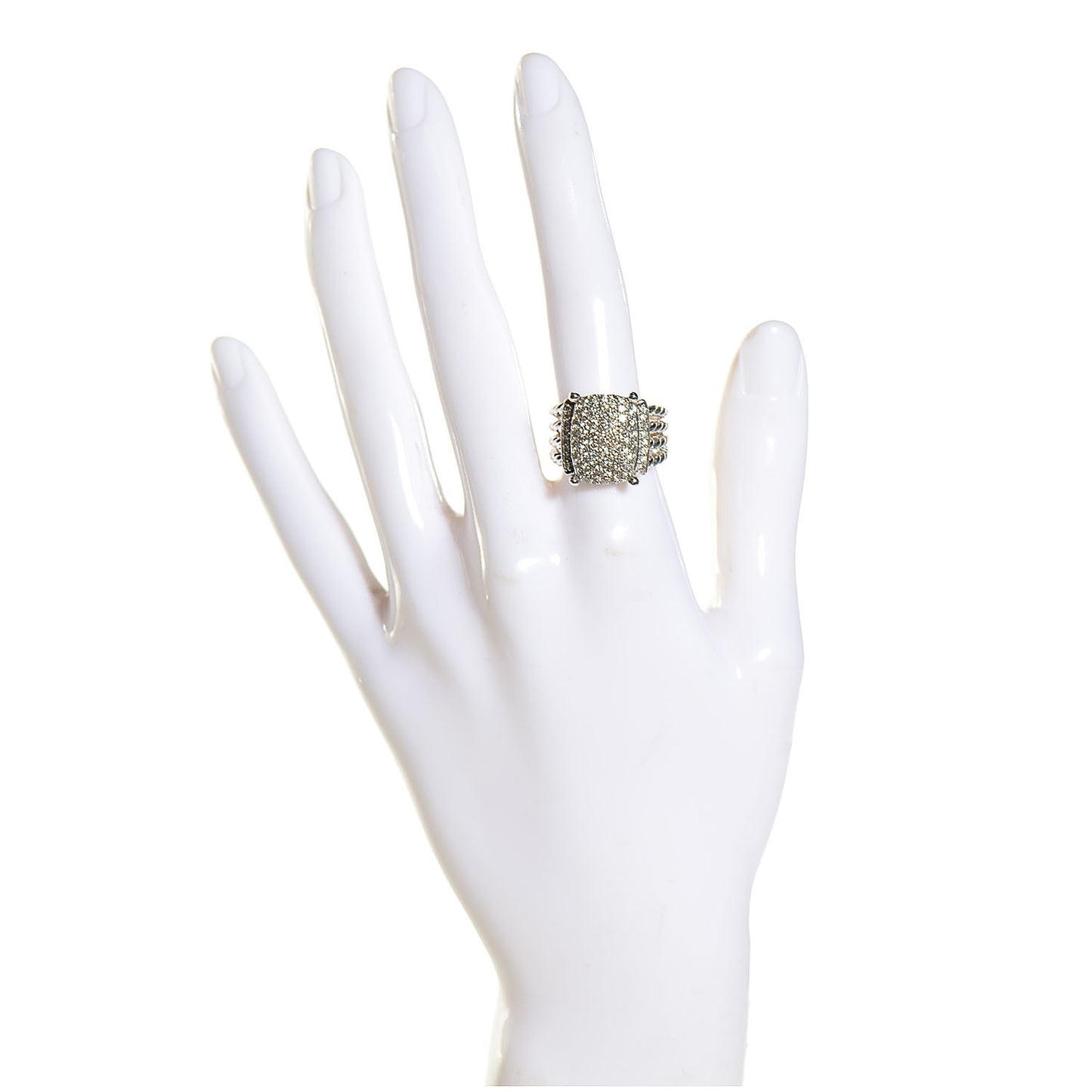 Sterling Silver Diamond 16mm Wheaton Ring 54 7