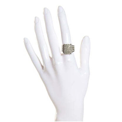 David Yurman Sterling Silver Diamond 16mm Wheaton Ring 54 7 2 of 5
