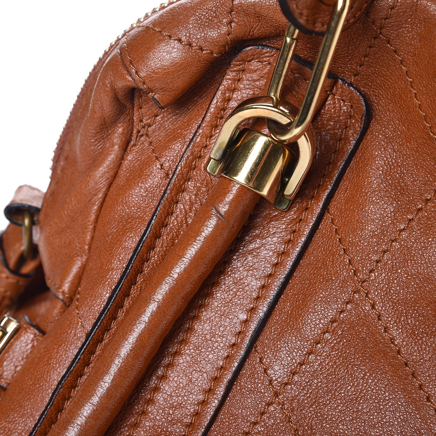 Chloe Sheepskin Stitched Small Paraty Caramel 21 of 22