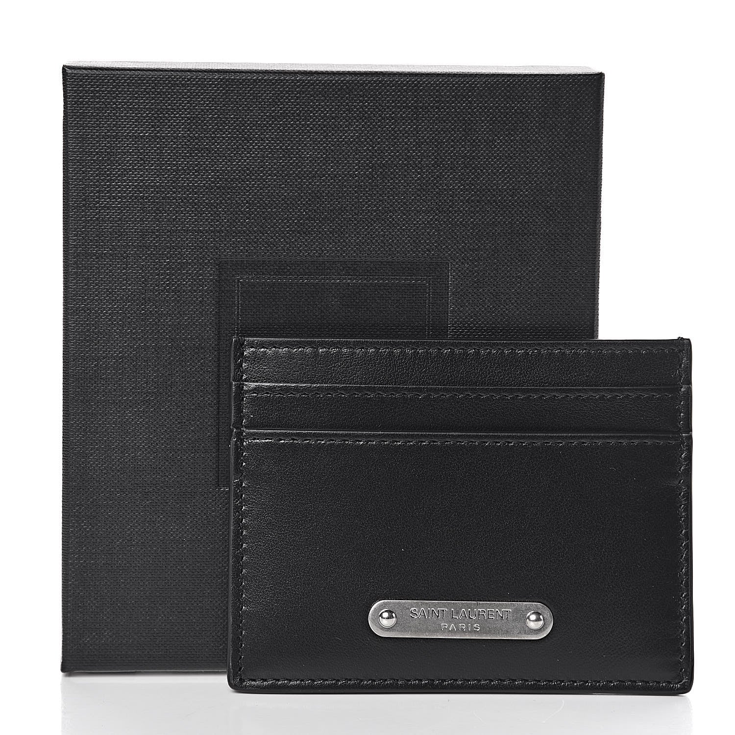 Saint Laurent Calfskin Plate Card Case Black 8 of 8