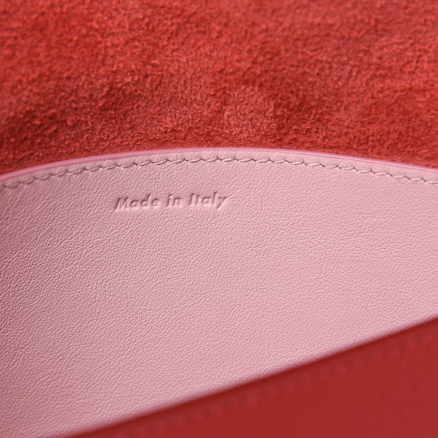 Celine Grained Shiny Calfskin Strap Clutch Scarlet 6 of 9