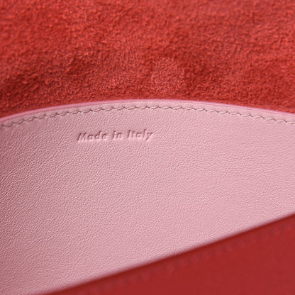 Celine Grained Shiny Calfskin Strap Clutch Scarlet 6 of 9