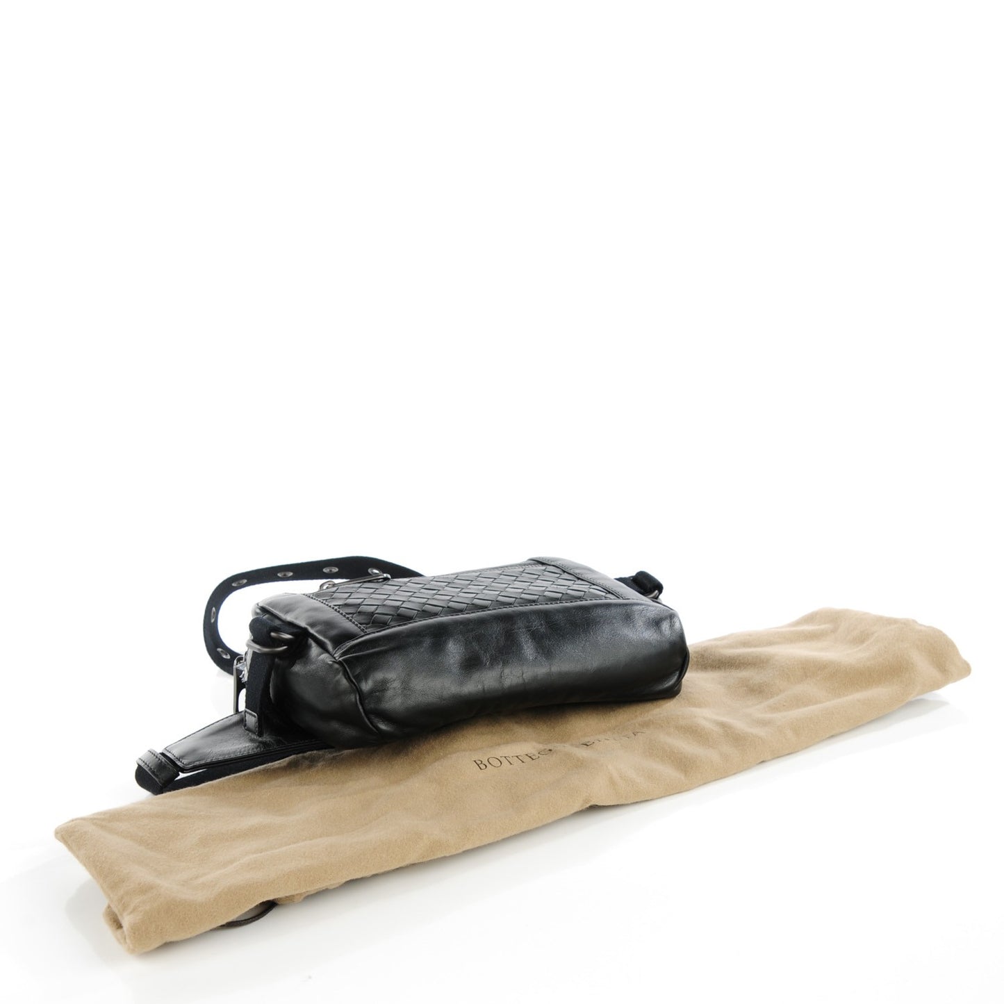 Calfskin Intrecciato Belt Bag Black