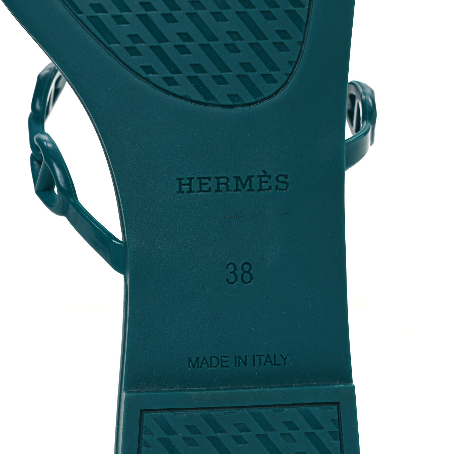 Hermes Rubber Chaine d'Ancre Rivage Sandals 38 Vert d'Ete 8 of 9