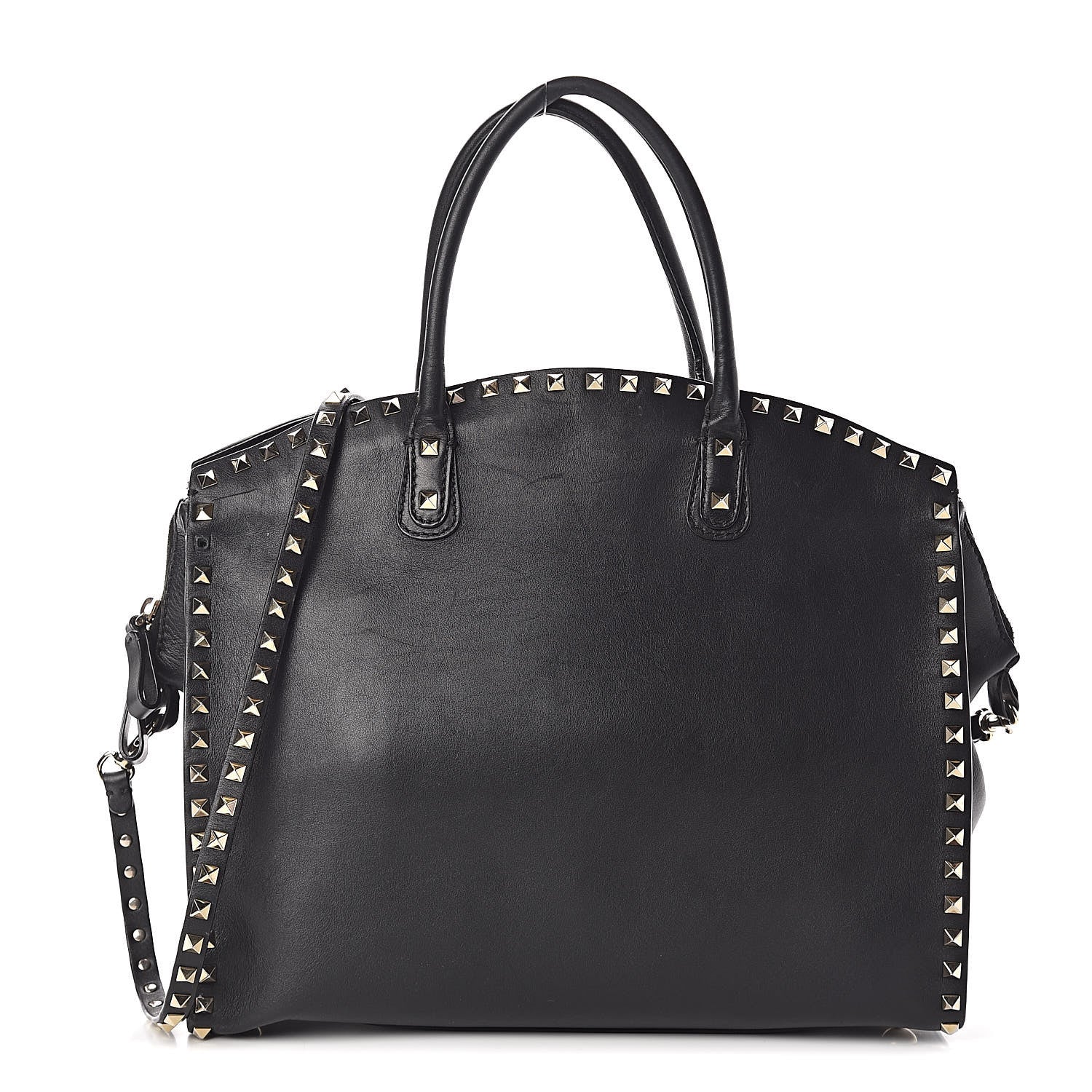 Valentino Garavani Vitello Rockstud Dome Shopper Black 2 of 11