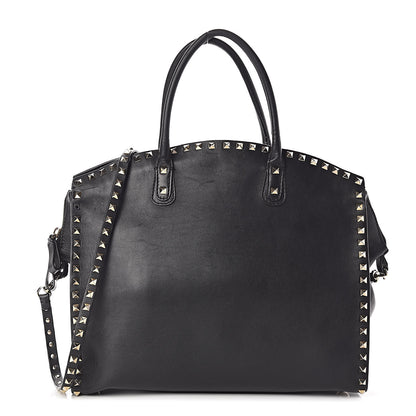Valentino Garavani Vitello Rockstud Dome Shopper Black 2 of 11