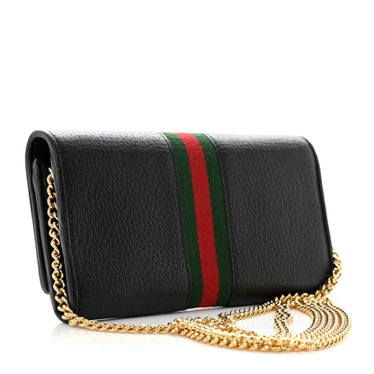 Gucci Calfskin Web Ophidia Wallet On Chain Black 2 of 11