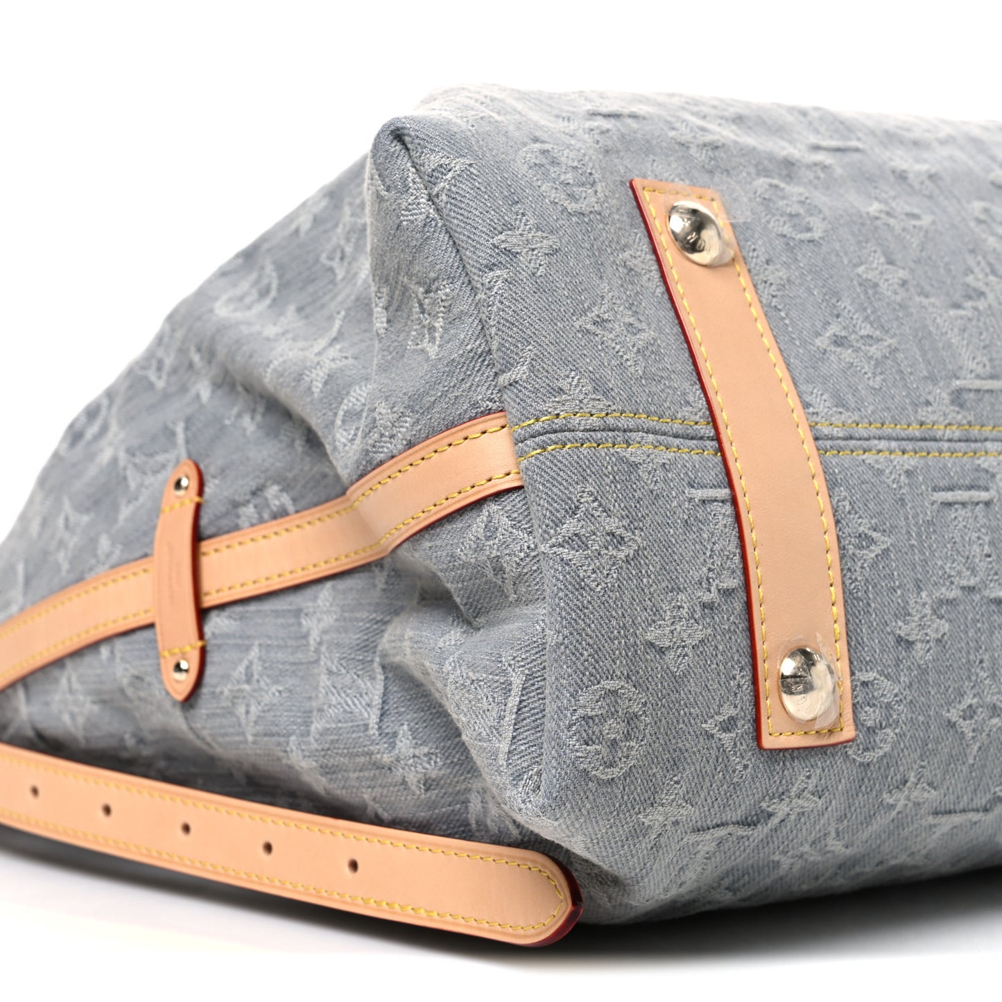 Monogram Denim CarryAll MM Washed Grey