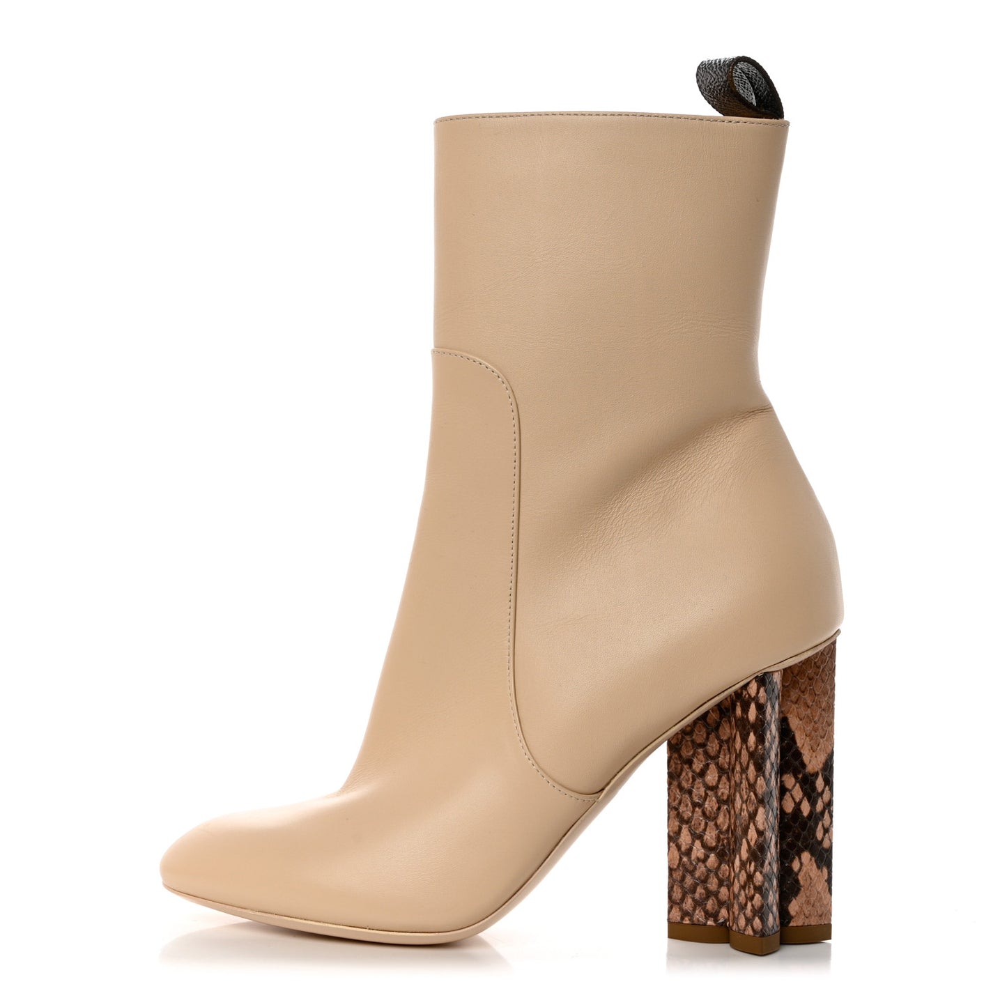 Calfskin Silhouette Ankle Boots 37 Beige