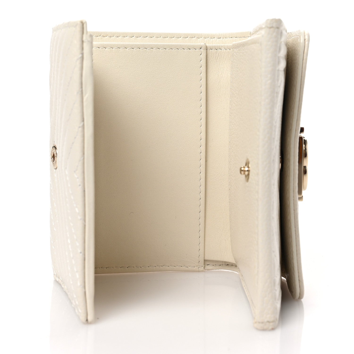 Chanel Caviar Chevron Quilted Small Boy Flap Wallet White 6 of 7
