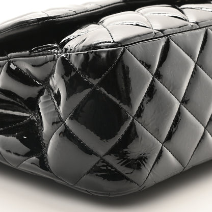 Chanel Patent Quilted Jumbo Double Flap Black 9 of 10
