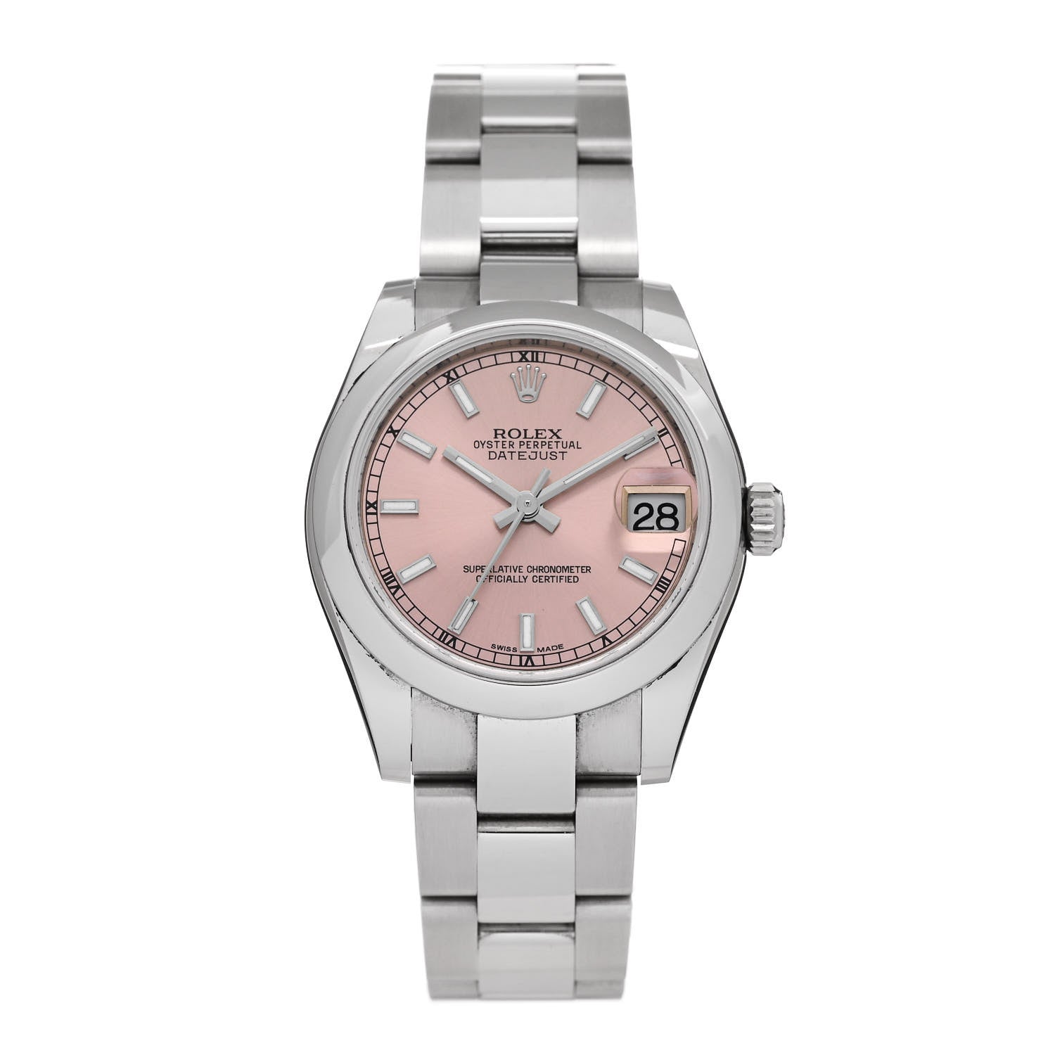 Rolex Stainless Steel 31mm Oyster Perpetual Datejust Watch Pink 178240 1 of 5