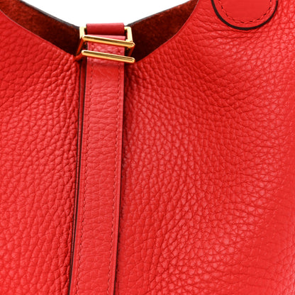 Hermes Taurillon Clemence Picotin Lock 18 PM Rouge Tomate 8 of 10