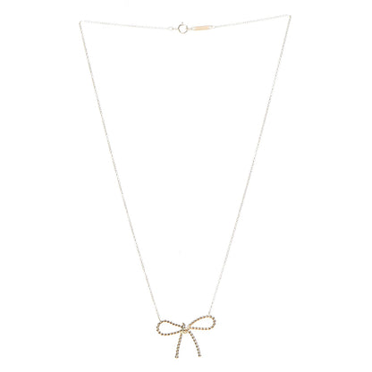 Tiffany 18K Yellow Gold Twist Bow Pendant Necklace 4 of 8