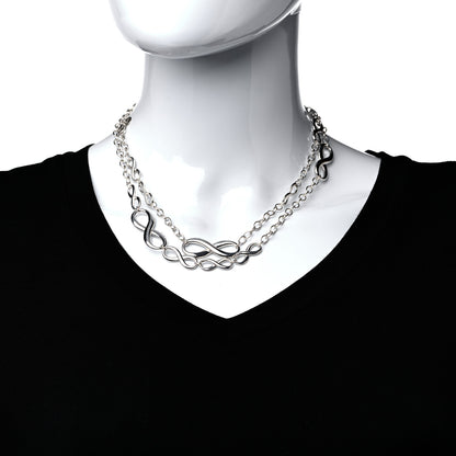 Tiffany Sterling Silver Wide Infinity Endless Necklace 2 of 5