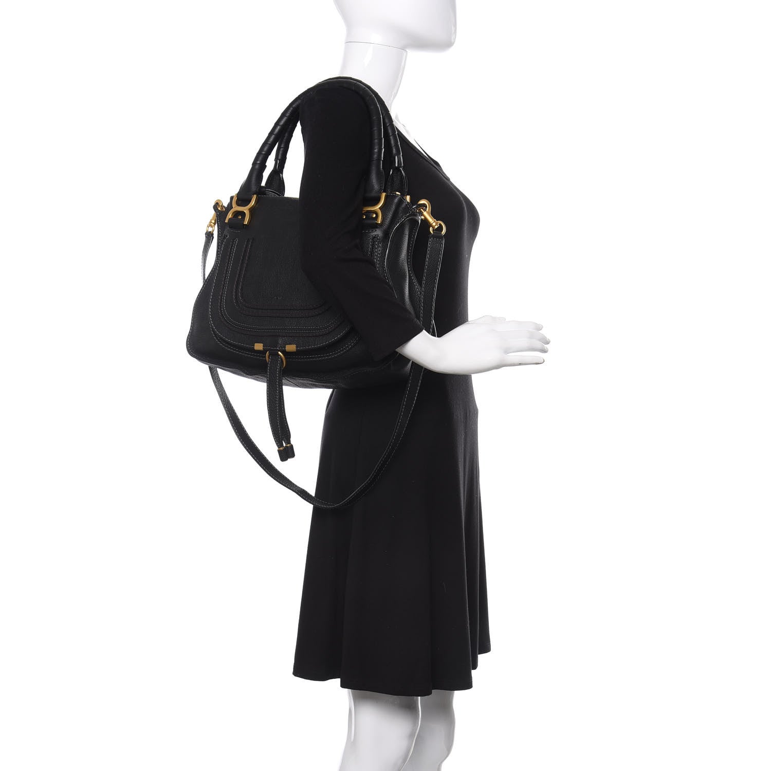 Chloe Calfskin Medium Marcie Satchel Black 3 of 11