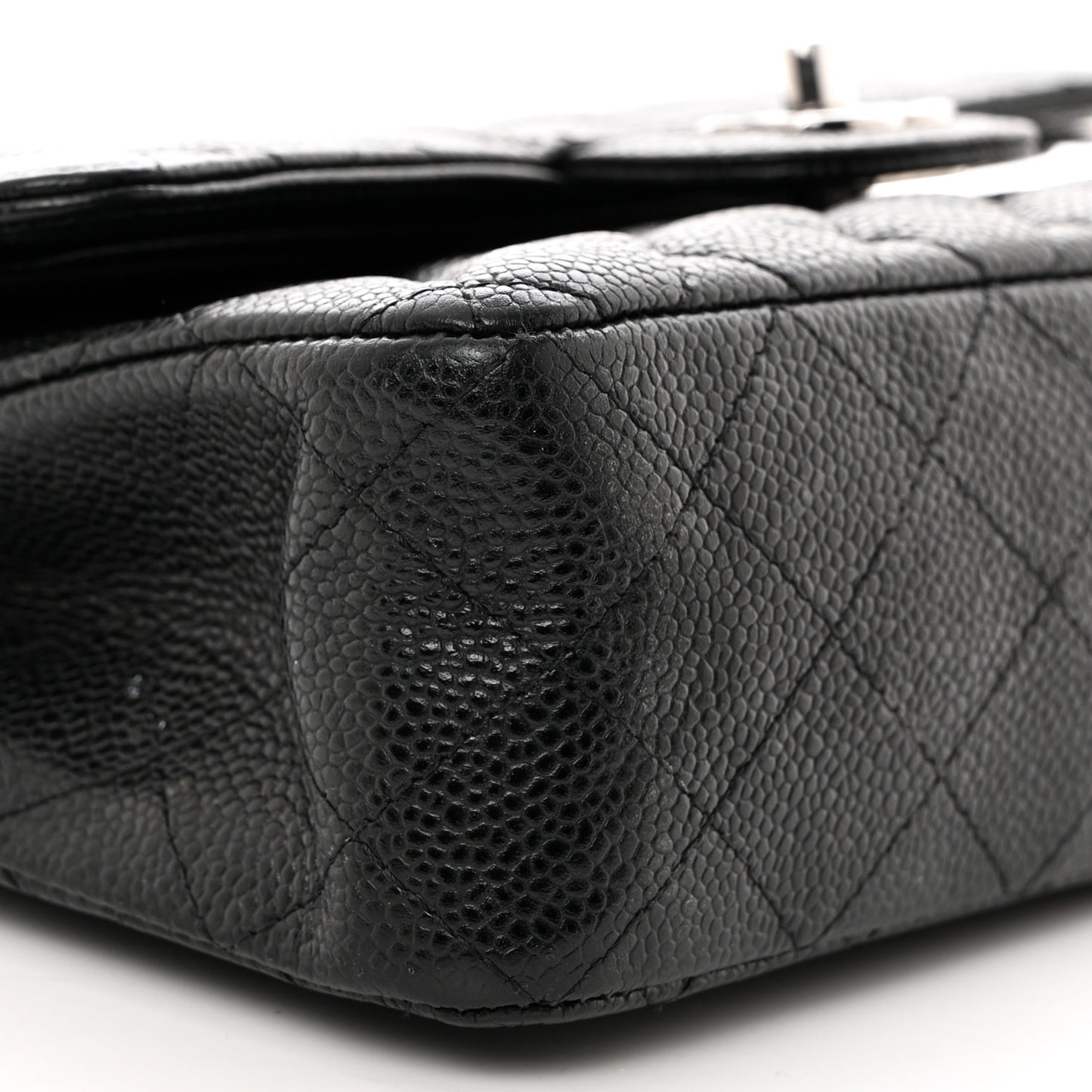 Caviar Quilted Small Double Flap Black
