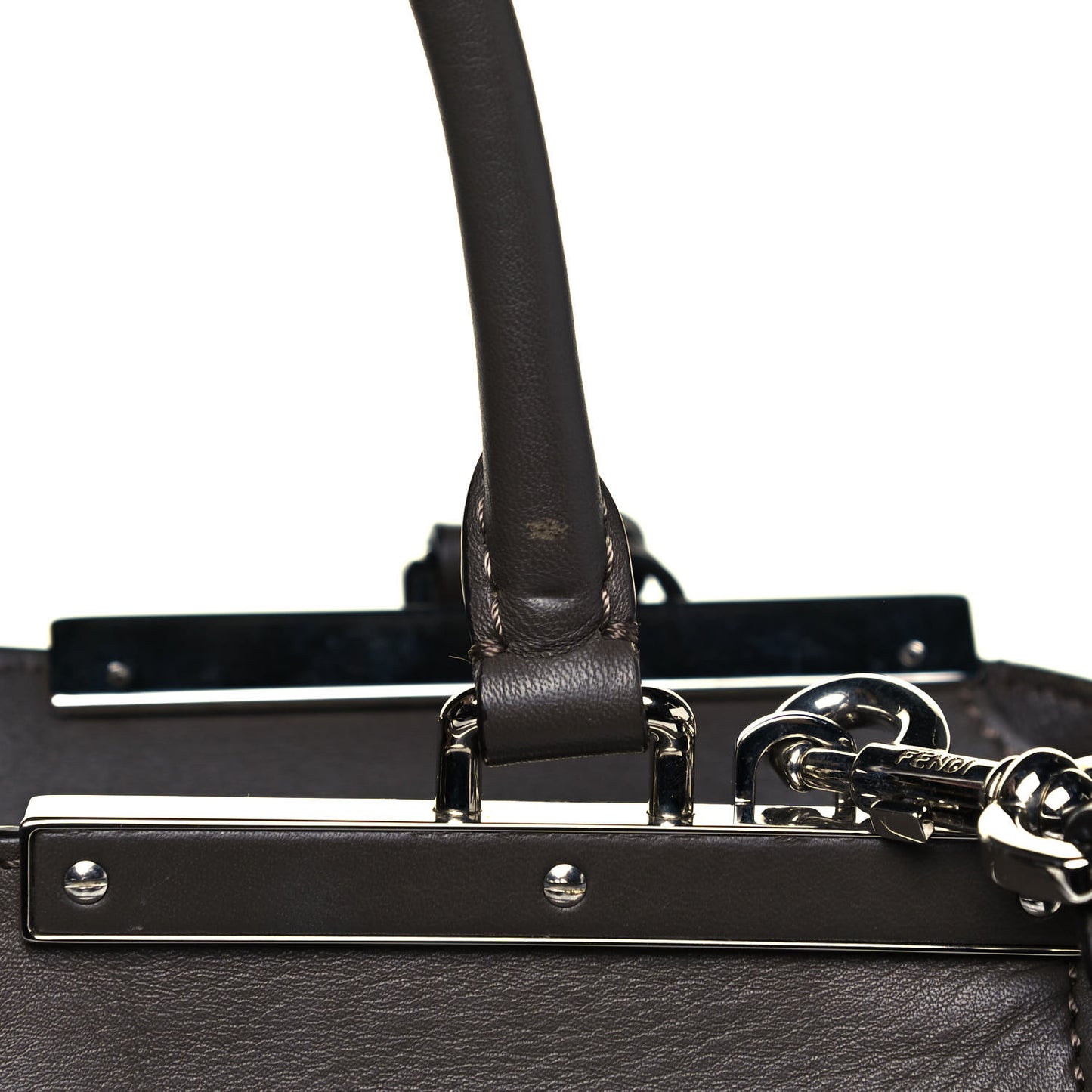 Vitello Pelo Flamingo Crocodile Embossed Petite 3Jours Tote Carbone