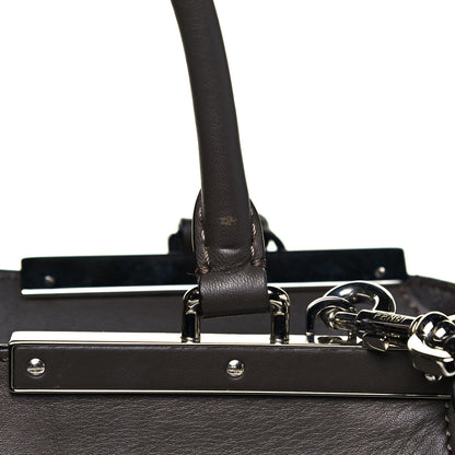 Fendi Vitello Pelo Flamingo Crocodile Embossed Petite 3Jours Tote Carbone 12 of 13