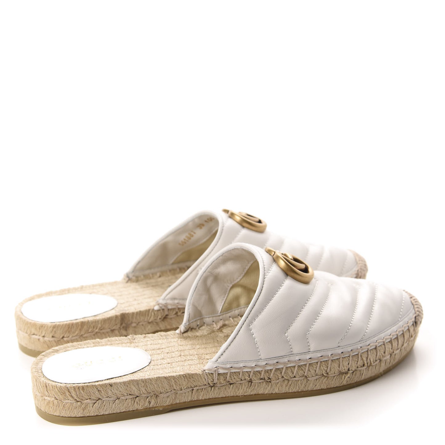 Nappa Matelasse GG Marmont Espadrille Slippers 39 Great White