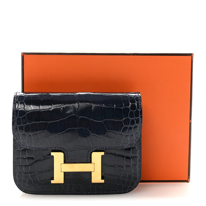 Hermes Shiny Alligator Constance Slim Wallet Bleu Abysse 7 of 7