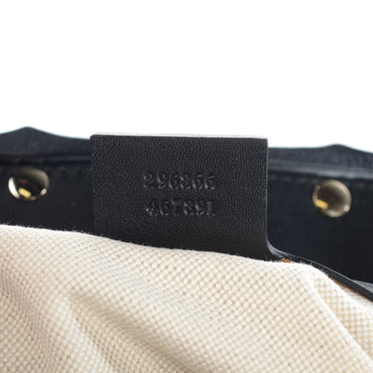 Gucci Calfskin Bamboo Frame Top Tassel Clutch Black 6 of 7