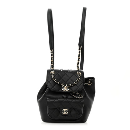 Chanel Lambskin Quilted Small Duma Drawstring Backpack Black 1 of 10