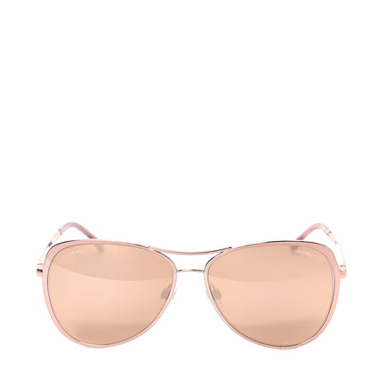 Chanel Metal Mirrored Pilot Summer Sunglasses 4223 Pink Gold 2 of 7