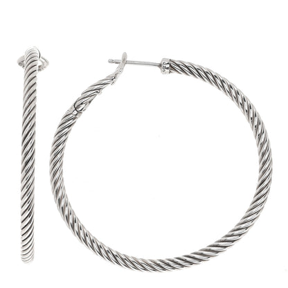 David Yurman Sterling Silver Medium Cable Classics Hoop Earrings 1 of 6