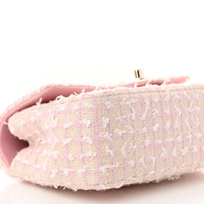 Chanel Tweed Quilted Mini Top Handle Rectangular Flap Light Pink 9 of 11