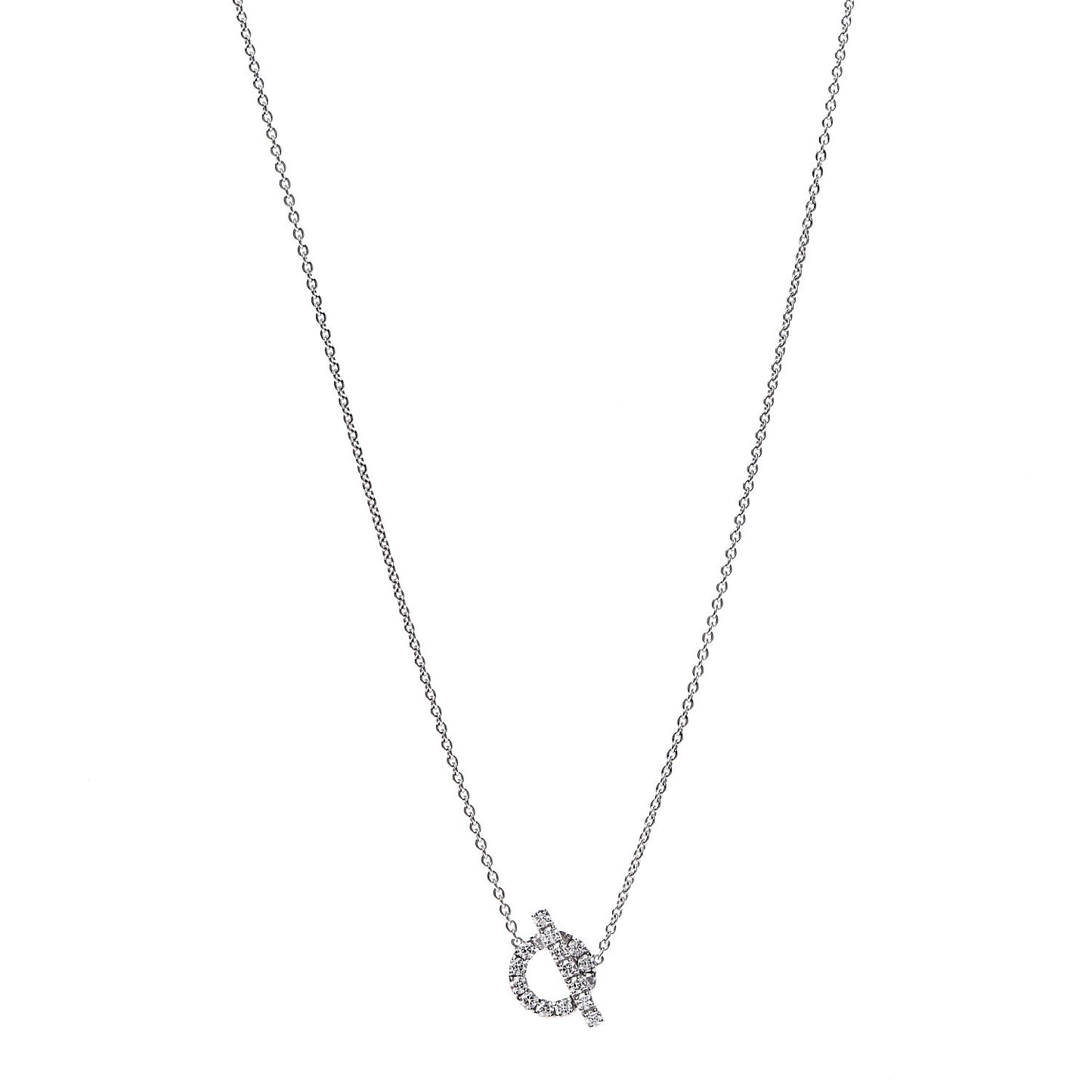 18K White Gold Diamond Finesse Pendant Necklace