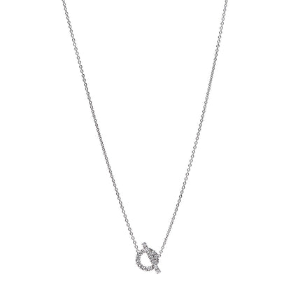 Hermes 18K White Gold Diamond Finesse Pendant Necklace 1 of 6