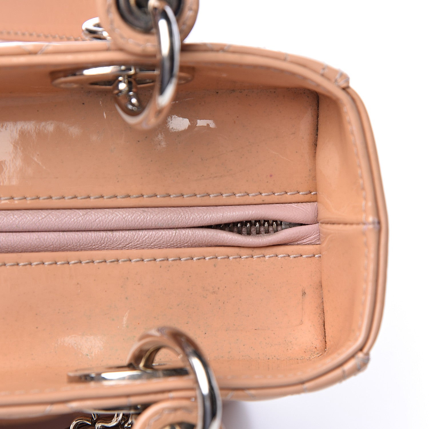 Christian Dior Patent Cannage Medium Lady Dior Beige 12 of 24