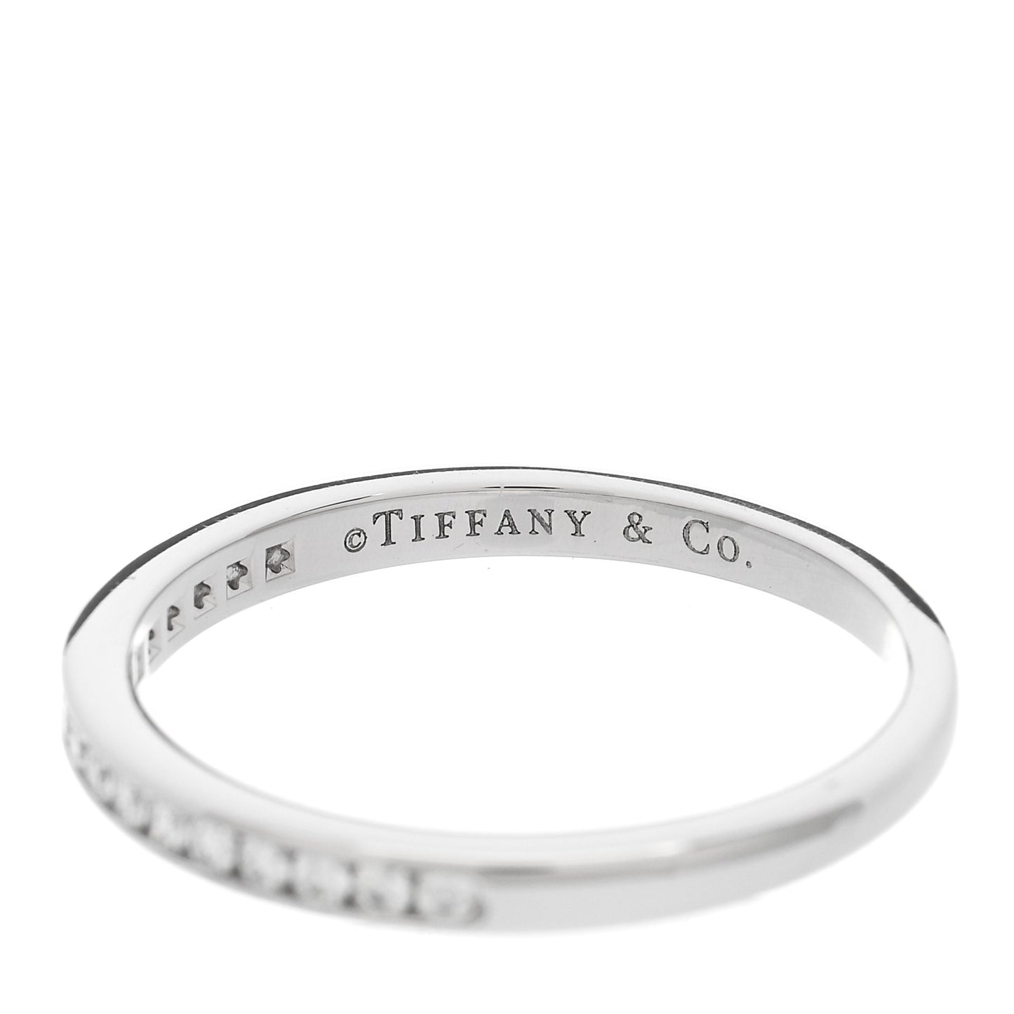 Platinum Diamond .17ctw 2mm Half Circle Wedding Band Ring 56 7.5