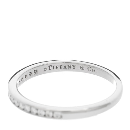 Tiffany Platinum Diamond .17ctw 2mm Half Circle Wedding Band Ring 56 7.5 4 of 5